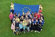 8 July 2011; Over 60 junior golfers lined out in Blackbush Golf Club today to show their support for the Ladies European Solheim Cup team that will take on the U.S. in Killeen Castle this coming September. The girls from Blackbush, Headfort and Enniskillen golf clubs are part of a Junior Golf Ireland Programme, called Girls N Golf, which promotes the game of golf to girls aged 10-14. The ten week Girls N Golf programme has taken place in 20 golf clubs, with 400 girls in total participating already this year. All participants are being encouraged to attend both the Ladies Irish Open, August 5th to 7th, and The Solheim Cup, September 23rd to 25th to watch the world’s best professional ladies in action. It is hoped that the increased attention for ladies golf in Ireland this year will lead to more girls taking up the sport. For more information on the tournaments visit www.solheimcup.com and www.ladiesirishopen.ie. Pictured are some of the girls taking part in Girls N Golf. Blackbush Golf Club, Thomastown, Dunshaughlin, Co. Meath. Picture credit: Brian Lawless / SPORTSFILE