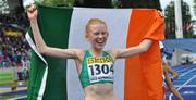 8 July 2011; Ireland's Kate Veale after winning the Women's 5000m Race Walk event, in a time of 21:45.59. IAAF World Youth Championships, Lille Metropole Stadium, Lille, France. Picture credit: James Veale / SPORTSFILE