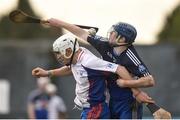 7 February 2017; Aaron Gillane of Mary Immaculate College Limerick in action against Paddy Reilly of Dublin Institute of Tecehnology during the Independent.ie HE GAA Fitzgibbon Cup Group A Round 3 match between Dublin Institute of Technology and Mary Immaculate College Limerick at Parnells GAA Club in Coolock, Dublin. Photo by Cody Glenn/Sportsfile