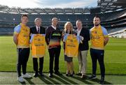 8 February 2017; Dublin footballer and All-Ireland winner Paul Flynn, mental health advocate Alan O’Mara, legendary GAA commentator Mícheál Ó Muircheartaigh, Pieta House Chief Clinical Officer Cindy O’Connor and Árd Stiúrthoir of the GAA Paraic Duffy gathered at Croke Park today to launch the new Pieta House suicide bereavement services brochure. The brochure is to publicise that Pieta House now offers suicide bereavement counselling and the free 24-hour suicide helpline 1800 247 247 in addition to counselling for those in suicidal crisis and people who self-harm. For more information, visit www.pieta.ie. Pictured are, from left, Paul Flynn, Paraic Duffy, Mícheál Ó Muircheartaigh, Cindy O’Connor, Kieran O'Brien, National Events Co-Ordinator Pieta House, and Alan O'Mara. Croke Park in Dublin. Photo by Piaras Ó Mídheach/Sportsfile