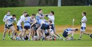 8 February 2017; Players from UCD and Ulster University tussle during the Independent.ie HE GAA Sigerson Cup Quarter-Final match between Ulster University and UCD at Jordanstown in Belfast. Photo by Oliver McVeigh/Sportsfile