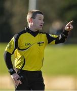 8 February 2017; Referee Padraig Hughes during the Independent.ie HE GAA Sigerson Cup Quarter-Final match between Ulster University and UCD at Jordanstown in Belfast. Photo by Oliver McVeigh/Sportsfile