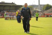 9 July 2011; Wicklow manager Mick O'Dwyer leaves the field before the start of the game. GAA Football All-Ireland Senior Championship Qualifier Round 2, Armagh v Wicklow, Morgan Athletic Grounds, Armagh. Picture credit: Oliver McVeigh / SPORTSFILE