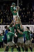 10 February 2017; Fineen Wycherley of Ireland wins possession in a lineout during the RBS U20 Six Nations Rugby Championship match between Italy and Ireland at Stadio Enrico Chersoni in Prato, Italy. Photo by Daniele Resini/SPORTSFILE