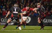 10 February 2017; Tommy O'Donnell of Munster is tackled by Brok Harris of Newport Gwent Dragons during the Guinness PRO12 Round 14 match between Munster and Newport Gwent Dragons at Irish Independent Park in Cork. Photo by Diarmuid Greene/Sportsfile