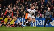10 February 2017; Charles Piutau of Ulster breaks clear to set up his side's third try during the Guinness PRO12 Round 14 match between Ulster and Edinburgh Rugby at Kingspan Stadium in Belfast. Photo by Oliver McVeigh/Sportsfile