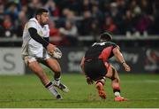 10 February 2017; Charles Piutau of Ulster in action against Fraser McKenzie of Edinburgh Rugby during the Guinness PRO12 Round 14 match between Ulster and Edinburgh Rugby at Kingspan Stadium in Belfast. Photo by Piaras Ó Mídheach/Sportsfile