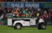 10 February 2017; Fraser McKenzie of Edinburgh Rugby leaving the field on a stretcher after being injured in the second half during the Guinness PRO12 Round 14 match between Ulster and Edinburgh Rugby at Kingspan Stadium in Belfast. Photo by Oliver McVeigh/Sportsfile