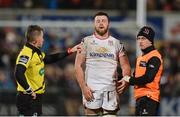 10 February 2017; Alan O'Connor of Ulster is assessed for an injury before leaving the field in the second half during the Guinness PRO12 Round 14 match between Ulster and Edinburgh Rugby at Kingspan Stadium in Belfast. Photo by Piaras Ó Mídheach/Sportsfile