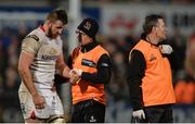 10 February 2017; Alan O'Connor of Ulster is assessed for an injury before leaving the field in the second half during the Guinness PRO12 Round 14 match between Ulster and Edinburgh Rugby at Kingspan Stadium in Belfast. Photo by Piaras Ó Mídheach/Sportsfile