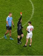 11 February 2017; Mark Bradley of Tyrone receives a red card from referee Joe McQuillan during the Allianz Football League Division 1 Round 2 match between Dublin and Tyrone at Croke Park in Dublin. Photo by Daire Brennan/Sportsfile