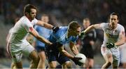 11 February 2017; Eoghan O'Gara of Dublin in action against Ronan McNamee, left, and Colm Cavanagh of Tyrone during the Allianz Football League Division 1 Round 2 match between Dublin and Tyrone at Croke Park in Dublin. Photo by Daire Brennan/Sportsfile