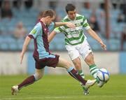 15 July 2011; Enda Stevens, Shamrock Rovers, in action against Mark O'Brien, Drogheda United. Airtricity League Premier Division, Drogheda United v Shamrock Rovers, Hunky Dory Park, Drogheda, Co. Louth. Photo by Sportsfile