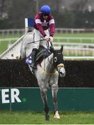 12 February 2017; Disko, with Sean Flanagan up, jump the last on their way to winning the Flogas Novice Steeplechase at Leopardstown. Leopardstown, Co. Dublin.  Photo by Cody Glenn/Sportsfile