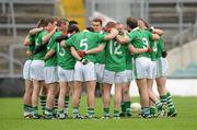 16 July 2011; The Limerick team gather together in a huddle before the game. GAA Football All-Ireland Senior Championship Qualifier, Round 3, Limerick v Waterford, Gaelic Grounds, Limerick. Picture credit: Diarmuid Greene / SPORTSFILE