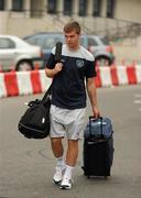 17 July 2011; Republic of Ireland's Conor Murphy arrives in Bucharest ahead of the 2010/11 UEFA European Under-19 Championship. Henri Coanda International Airport, Bucharest, Romania. Picture credit: Stephen McCarthy / SPORTSFILE