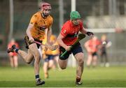 14 February 2017; Tom Devine of University College Cork in action against Paudie Foley of DCU Dóchas Éireann during the Independent.ie HE GAA Fitzgibbon Cup Quarter-Final match between University College Cork and DCU Dóchas Éireann at Mardyke in Cork. Photo by Eóin Noonan/Sportsfile