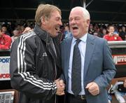 18 July 2011; Liverpool manager Kenny Dalglish, left, with Bray Wanderers manager Pat Devlin before the game. Soccer Friendly, Bray Wanderers v Liverpool FC, Carlisle Grounds, Bray, Co. Wicklow. Photo by Sportsfile