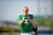 21 July 2011; Republic of Ireland's Aaron McCarey applies sun screen ahead of a light squad training. Republic of Ireland at the 2010/11 UEFA European Under-19 Championship - Thursday 21st July, Concordia Stadium, Chiajna, Bucharest, Romania. Picture credit: Stephen McCarthy / SPORTSFILE