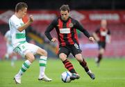 21 July 2011; Christy Fagan, Bohemians, in action against Erik Salkic, Olimpija Ljubljana. UEFA Europa League Second Qualifying Round, 2nd Leg, Bohemians v Olimpija Ljubljana, Dalymount Park, Dublin. Picture credit: Matt Browne / SPORTSFILE