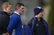 9 February 2002; Peter Smyth of St Mary's College, 2nd from left, watches the remainder of the second half from the sideline during the AIB All-Ireland League match between Garryowen and St Mary's College at Dooradoyle in Limerick. Photo by Brendan Moran/Sportsfile