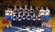 4 March 2002; The Our Lady's Grove team during the Cadbury's Timeout All-Ireland Girls Senior 'A' Final match between Our Lady's Grove, Dublin, and Colaiste Lorcain, Castledermot, Kildare at the ESB Arena in Tallaght, Dublin. Photo by Brendan Moran/Sportsfile