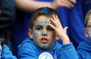 5 March 2002; Young St Mary's College supporter Jeff Blackburn, age 8, from Rathgar, during the Leinster Schools Senior Cup Semi-Final match between St Mary's College and Castleknock at Lansdowne Road in Dublin. Photo by Aoife Rice/Sportsfile