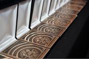 17 February 2017; A detailed view of awards during the 2016 GAA MacNamee Awards at the Croke Park in Dublin. Photo by Cody Glenn/Sportsfile