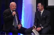 17 February 2017; Donal Keenan, winner of the Hall of Fame award, interviewed by Alan Milton during the 2016 GAA MacNamee Awards at the Croke Park in Dublin. Photo by Cody Glenn/Sportsfile