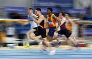 18 February 2017; Leo Morgan, Clonliffe Harriers AC, Dublin, competing in the Men's 60m heat during the Irish Life Health National Senior Indoor Championships at the Sport Ireland National Indoor Arena in Abbotstown, Dublin. Photo by Brendan Moran/Sportsfile