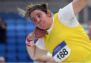 18 February 2017; Laura McSweeney, Bandon AC, Cork, competing in the Women's Shot Put during the Irish Life Health National Senior Indoor Championships at the Sport Ireland National Indoor Arena in Abbotstown, Dublin. Photo by Brendan Moran/Sportsfile