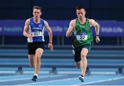 18 February 2017; Paul Sullivan of Waterford AC, Co Waterford, left, and Dean Adams of Ballymena & Antrim AC, Co Antrim, competing in the Men's 60m Heats during the Irish Life Health National Senior Indoor Championships at the Sport Ireland National Indoor Arena in Abbotstown, Dublin. Photo by Sam Barnes/Sportsfile