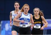 18 February 2017; Kate Veale of West Waterford AC on her way to winning the Women's 3000m Walk during the Irish Life Health National Senior Indoor Championships at the Sport Ireland National Indoor Arena in Abbotstown, Dublin. Photo by Sam Barnes/Sportsfile