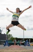 23 July 2011; Nessa Millet, St. Abbans A.C., in action in the U-18 Girl's Long Jump during the Woodie's DIY Juvenile Track and Field Championships of Ireland, Tullamore Harriers, Tullamore, Co. Offaly. Picture credit: Barry Cregg / SPORTSFILE
