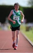 23 July 2011; Patrick Bell, Castlebar A.C., Co. Mayo, comes to the line to win the U-17 Boy's 3000m Walk during the Woodie's DIY Juvenile Track and Field Championships of Ireland, Tullamore Harriers, Tullamore, Co. Offaly. Picture credit: Barry Cregg / SPORTSFILE