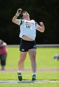 23 July 2011; James Kelly, Crusaders A.C., Co. Dublin, throws his final shot to finish in second place in the U-17 Boy's Shot Putt during the Woodie's DIY Juvenile Track and Field Championships of Ireland, Tullamore Harriers, Tullamore, Co. Offaly. Picture credit: Barry Cregg / SPORTSFILE