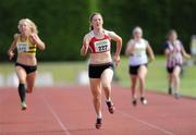 23 July 2011; Sarah Murray, Fingallians A.C., Co. Dublin, comes to the line to win the U-19 Girl's 200m Final during the Woodie's DIY Juvenile Track and Field Championships of Ireland, Tullamore Harriers, Tullamore, Co. Offaly. Picture credit: Barry Cregg / SPORTSFILE