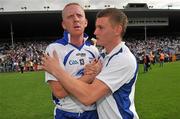24 July 2011; John Mullane, Waterford, is congratulated by a supporter after victory over Galway. GAA Hurling All-Ireland Senior Championship Quarter Final, Waterford v Galway, Semple Stadium, Thurles, Co. Tipperary. Picture credit: Diarmuid Greene / SPORTSFILE