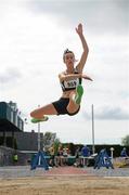 23 July 2011; Emily Burns, Sligo A.C., Co. Sligo, in action in the U-18 Girl's Long Jump during the Woodie's DIY Juvenile Track and Field Championships of Ireland, Tullamore Harriers, Tullamore, Co. Offaly. Picture credit: Barry Cregg / SPORTSFILE