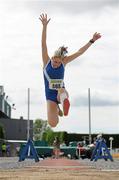 23 July 2011; Dara McDonnell, Estuary A.C., Co. Kerry, in action in the U-18 Girl's Long Jump during the Woodie's DIY Juvenile Track and Field Championships of Ireland, Tullamore Harriers, Tullamore, Co. Offaly. Picture credit: Barry Cregg / SPORTSFILE