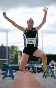 23 July 2011; Karen Blaney, Navan A.C., Co. Meath, in action in the U-18 Girl's Long Jump during the Woodie's DIY Juvenile Track and Field Championships of Ireland, Tullamore Harriers, Tullamore, Co. Offaly. Picture credit: Barry Cregg / SPORTSFILE