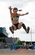 23 July 2011; Lorraine O'Shea, Kilkenny City Harriers A.C., Co. Kikenny, on her way to winning the U-18 Girl's Long Jump during the Woodie's DIY Juvenile Track and Field Championships of Ireland, Tullamore Harriers, Tullamore, Co. Offaly. Picture credit: Barry Cregg / SPORTSFILE