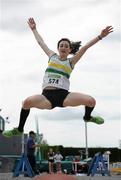 23 July 2011; Neesa Millet, St. Abbans A.C., Co. Laois, on in action in the U-18 Girl's Long Jump during the Woodie's DIY Juvenile Track and Field Championships of Ireland, Tullamore Harriers, Tullamore, Co. Offaly. Picture credit: Barry Cregg / SPORTSFILE