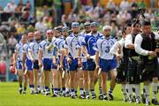 24 July 2011; The Waterford players, led by captain Stephen Molumphy, march behind the Sean Treacy Pipe band before the game. GAA Hurling All-Ireland Senior Championship Quarter Final, Waterford v Galway, Semple Stadium, Thurles, Co. Tipperary. Picture credit: Ray McManus / SPORTSFILE