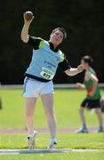 23 July 2011; Peter O'Brien, St. Brendan's A.C., Co. Kerry, throws his shot in the U-17 Boy's Shot Putt during the Woodie's DIY Juvenile Track and Field Championships of Ireland, Tullamore Harriers, Tullamore, Co. Offaly. Picture credit: Barry Cregg / SPORTSFILE