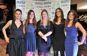 29 July 2011; An attendance at the Dublin Super Cup Launch Party, from left, Vera Kohl, Elery Davis, Caroline De Luc, Mary Pettigrove, and Meghan Sinclair. Cafe en Seine, Dawson St, Dublin. Picture credit: Brendan Moran / SPORTSFILE