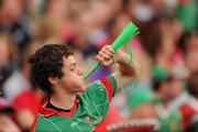 31 July 2011; A Mayo supporter cheers on his team from the Cusack Stand. GAA Football All-Ireland Senior Championship Quarter-Final, Mayo v Cork, Croke Park, Dublin. Picture credit: Ray McManus / SPORTSFILE