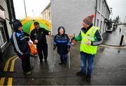 26 February 2017; Dublin supporters Mary Rowe, left, and Carmel Cloake, from Rathcoole, with MacCumhaill Park stewards Eddie Walsh and Alan Martin, right, before the Allianz Football League Division 1 Round 3 match between Donegal and Dublin at MacCumhaill Park in Ballybofey, Co Donegal. Photo by Stephen McCarthy/Sportsfile