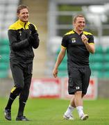 1 August 2011; Gary Twigg, left, and Gary O'Neill, Shamrock Rovers, during squad training ahead of their UEFA Champions League Third Qualifying Round - 2nd Leg against FC Copenhagen on Tuesday. Shamrock Rovers Squad Training and Press Conference, Tallaght Stadium, Tallaght, Co. Dublin. Picture credit: David Maher / SPORTSFILE