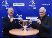 2 March 2017; Leinster Rugby Junior Vice President Lorcan Balfe, left, with Rodney O'Donnell, from the Leinster Rugby Schools Committee, draw out the names of Belvedere College and Blackrock College during the Bank of Ireland Leinster Schools Junior Cup Semi-Finals Draw at Donnybrook Stadium in Dublin. Photo by Matt Browne/Sportsfile